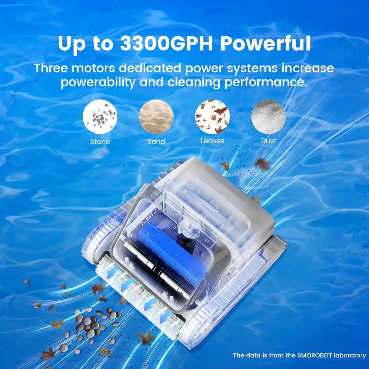 Cordless Robotic Pool Cleaner, Pool Vacuum for Inground Pools, Strong Suction Power Pool Cleaning Robot