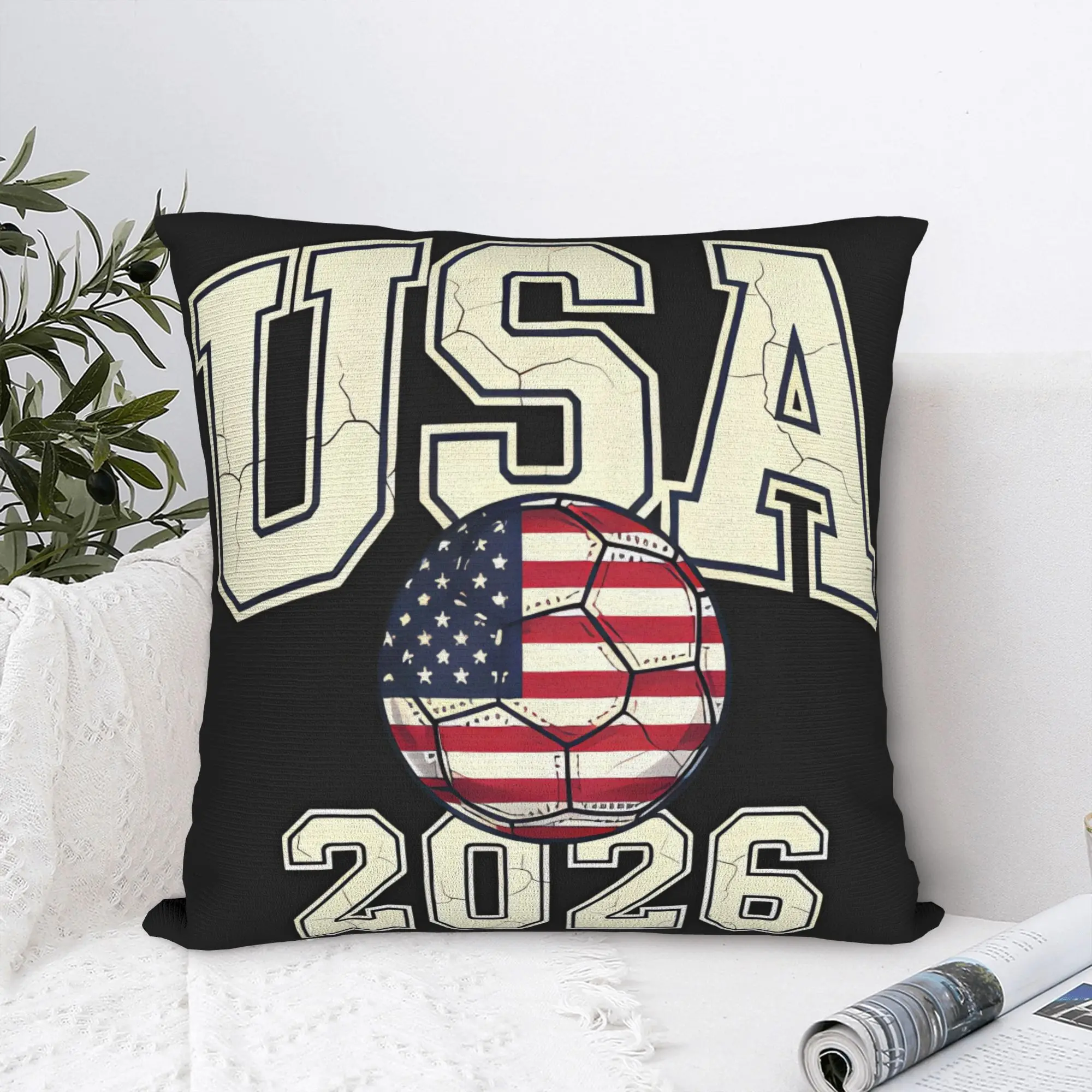 Pillow Case Soccer Football WM 2026 Soft  Pillow Cover For Wedding Party Home Decor Vintage Pillowcases