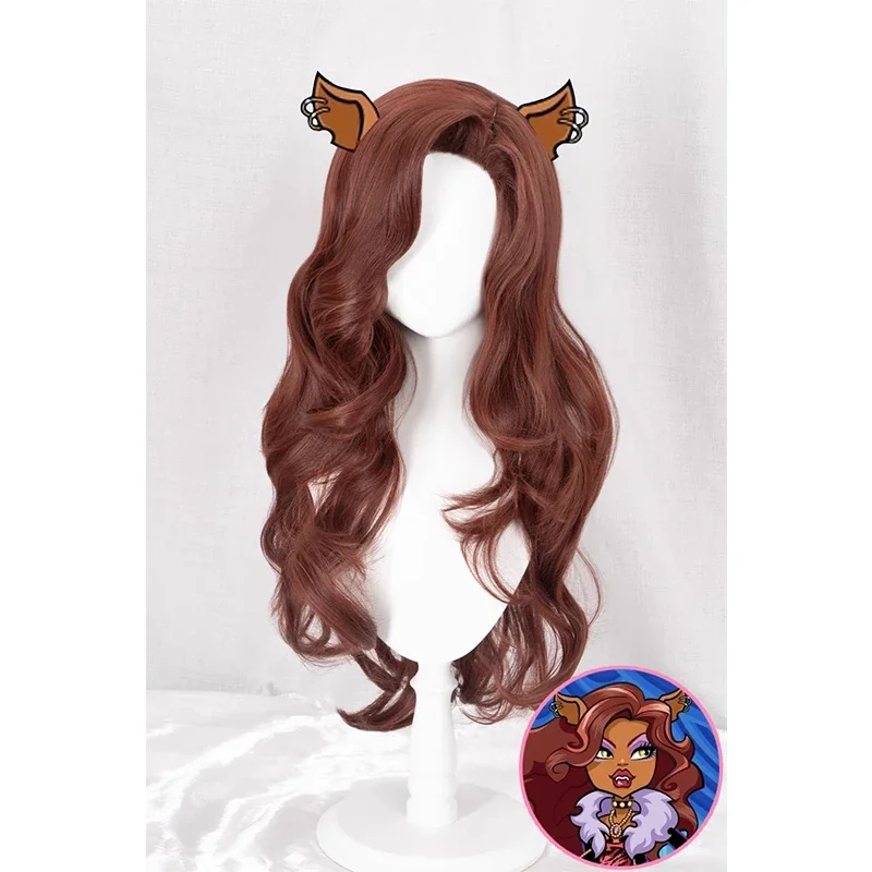 Monster High Clawdeen Wolf Cosplay Pruik Lang Recht Bruin Tan Haar Rekwisieten Film Vrouw Prestaties Halloween Kerst Carnaval