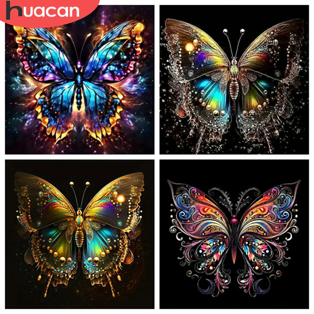 HUACAN DIY 5D Diamond Mosaic Iridescent Butterflies Diamond 