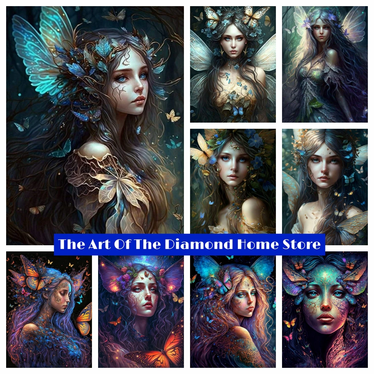 

Butterfly Fairy 5D AB Drill Diamond Painting Embroidery Fantasy Girl Art Mosaic Cross Stitch Pictures of Rhinestones Home Decor