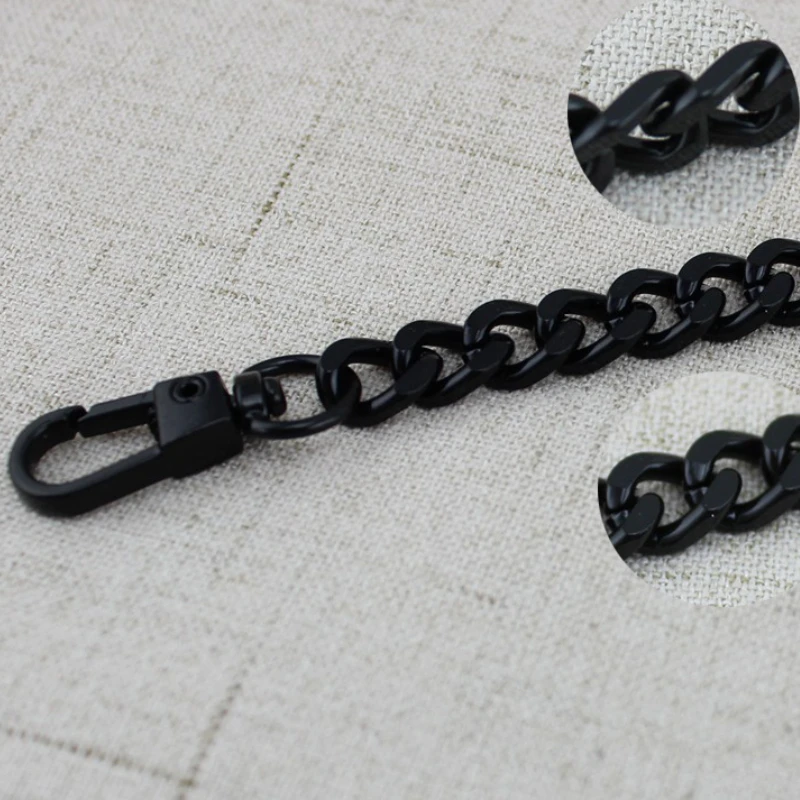 

1-5pcs 8.5mm Wide Dark Black Metal Chain for Bags Purse Buckles for Handbags Wallet Shoulder Strap Adjusted Webbing Accessories