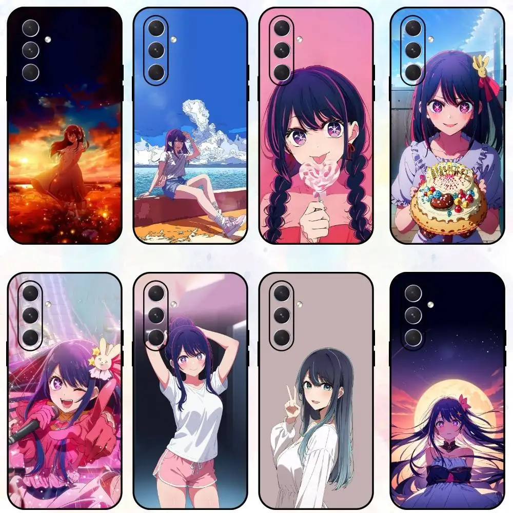 

O-Oshi no Ko Ai H-Hoshino Phone Case For Samsung Galaxy A73,A72,A71,A70,A53,A52,A51,Others Soft Black Shell