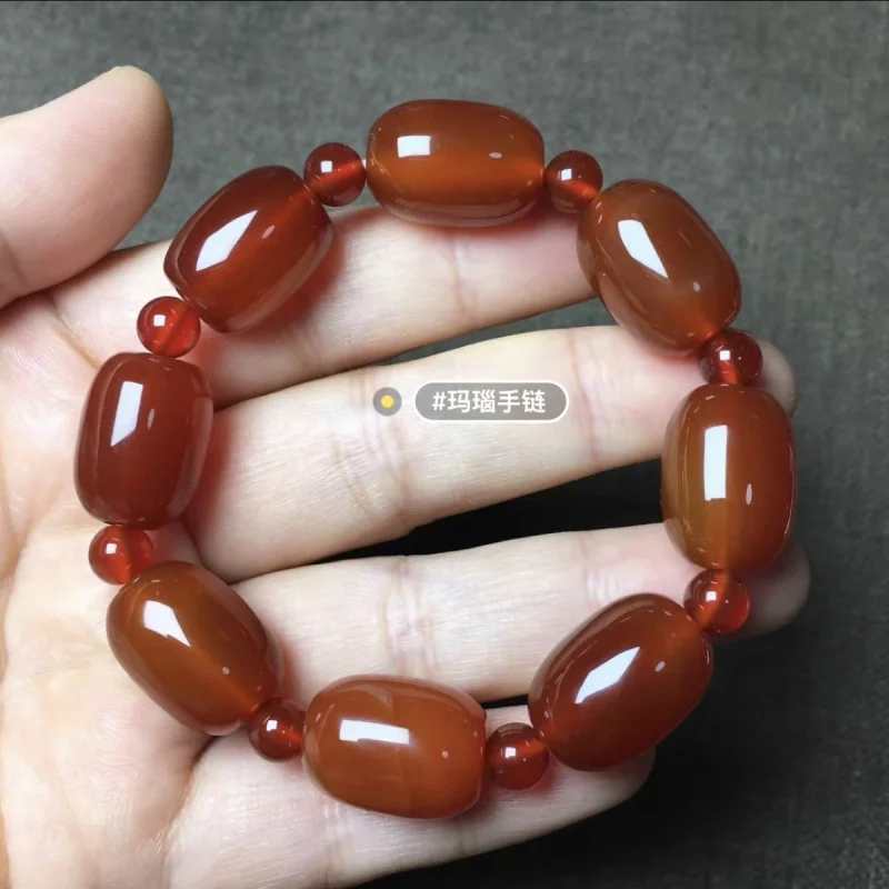 

Brazilian Natural Red Agate Rain Flower Stone Ethnic Agate Jewelry Bracelet Brazilian Beaded Bracelet Lucky Jade Bracelet for Me