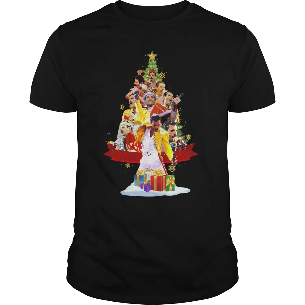 

Freddie Mercury Christmas Tree Funny Christmas Gift Mens T-Shirt. Summer Cotton Short Sleeve O-Neck Unisex T Shirt New S-3XL