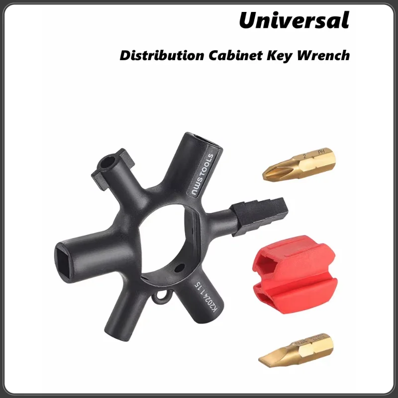 9 In 1 Distribution Cabinet Key Wrench High Torque Universal Electrical Key Wrench Electrical Specialized Power Utility Wrench
