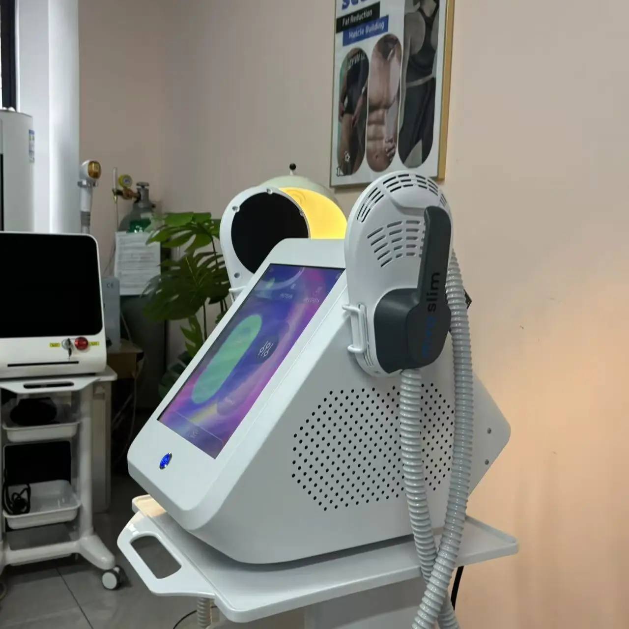 

Myoslim Body Slim Sculpt Muscle Stimulate Fat Removel 6500W Eletric Machine Hi-emt RF Weight Lose Portable Electromagnetic