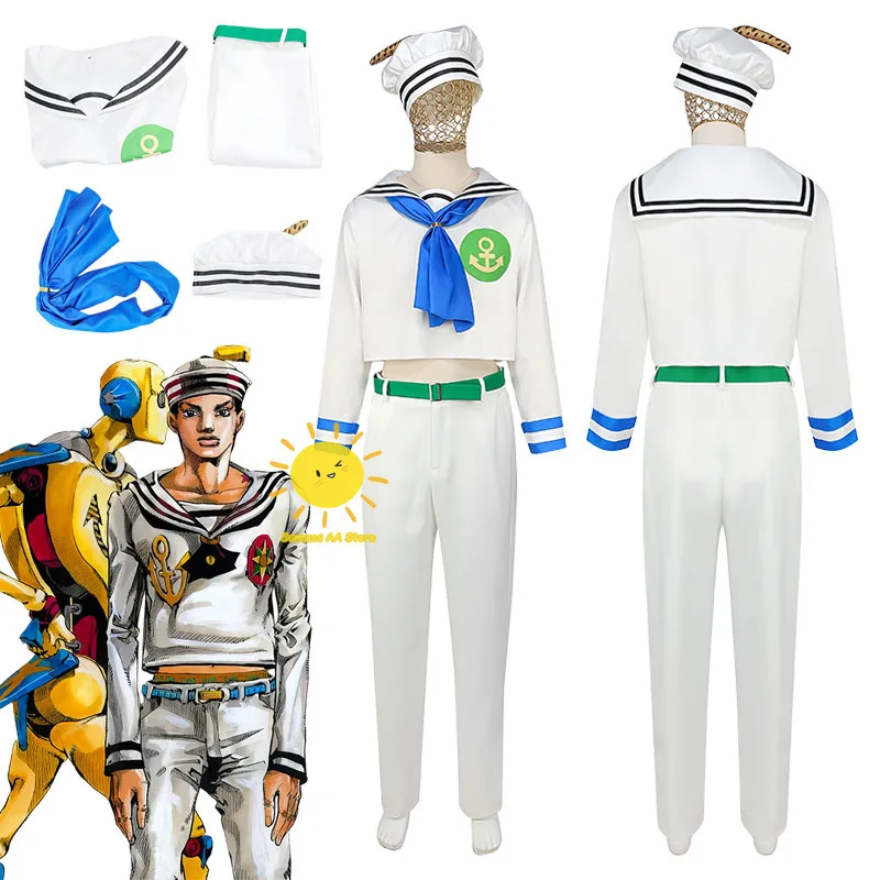 

Anime JoJo's Bizarre Adventure Cosplay Costumes Higashikata Josuke Cosplay Tops Pants JoJo Suit Halloween Carnival Cos Adult Men