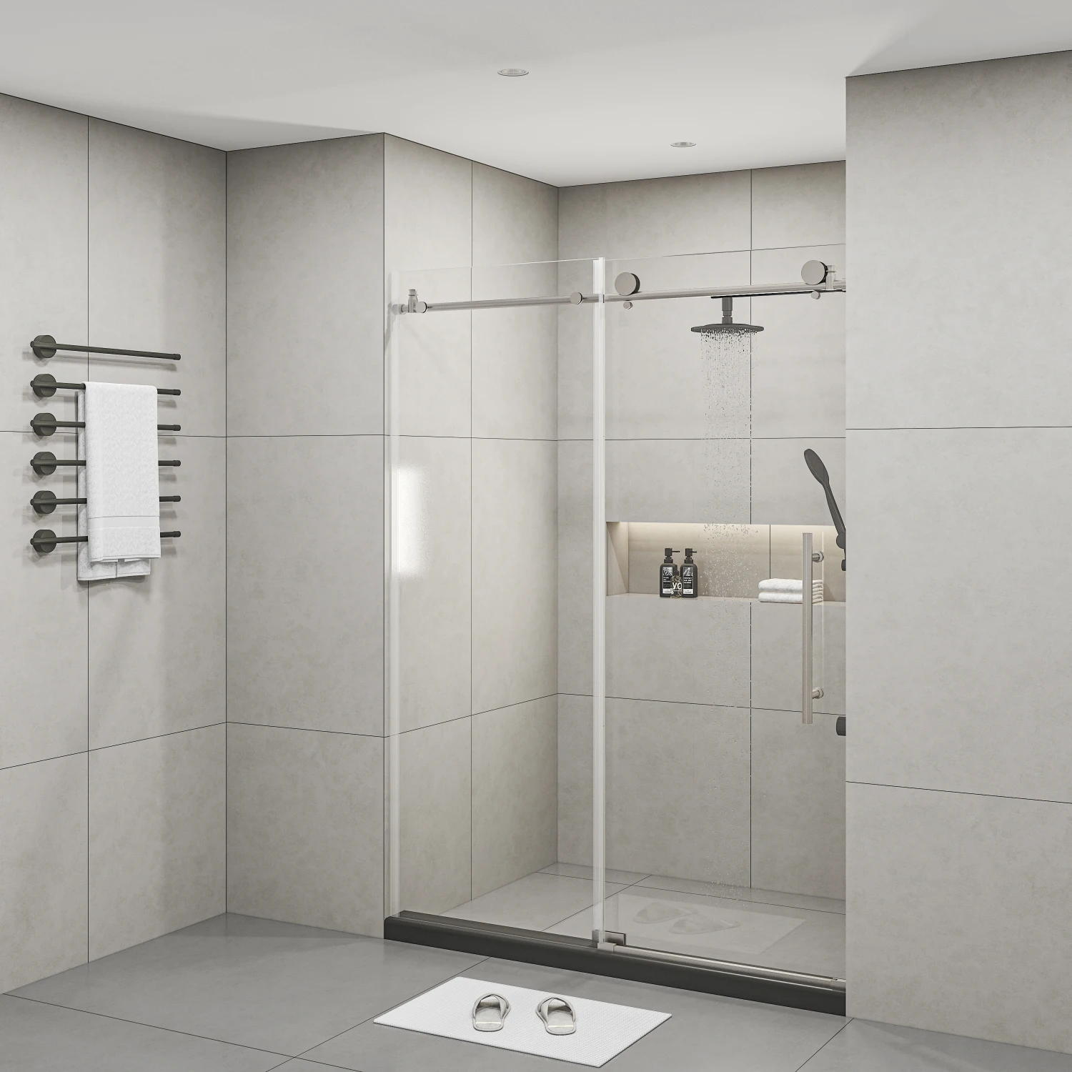 60x76 Frameless Shower Doors with 5/16