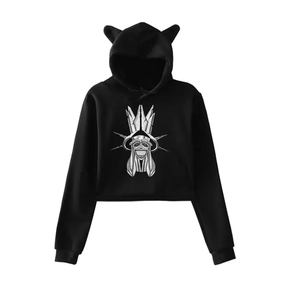 Solo Leveling Game Vintage 90s Streetwear Hoodie Merch Hoodie Sweatshirts for Girl Cat Ear Crop women Clothing