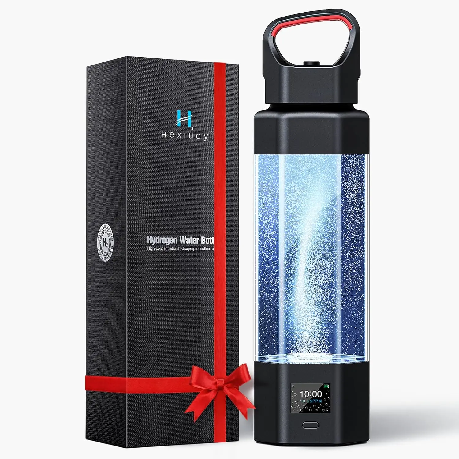 

Portable Hydrogen Water Bottle Generator SPE PEM Water Ionizer Machine Leakproof Easy Carry Handle For Gym Travel Office Gifts F