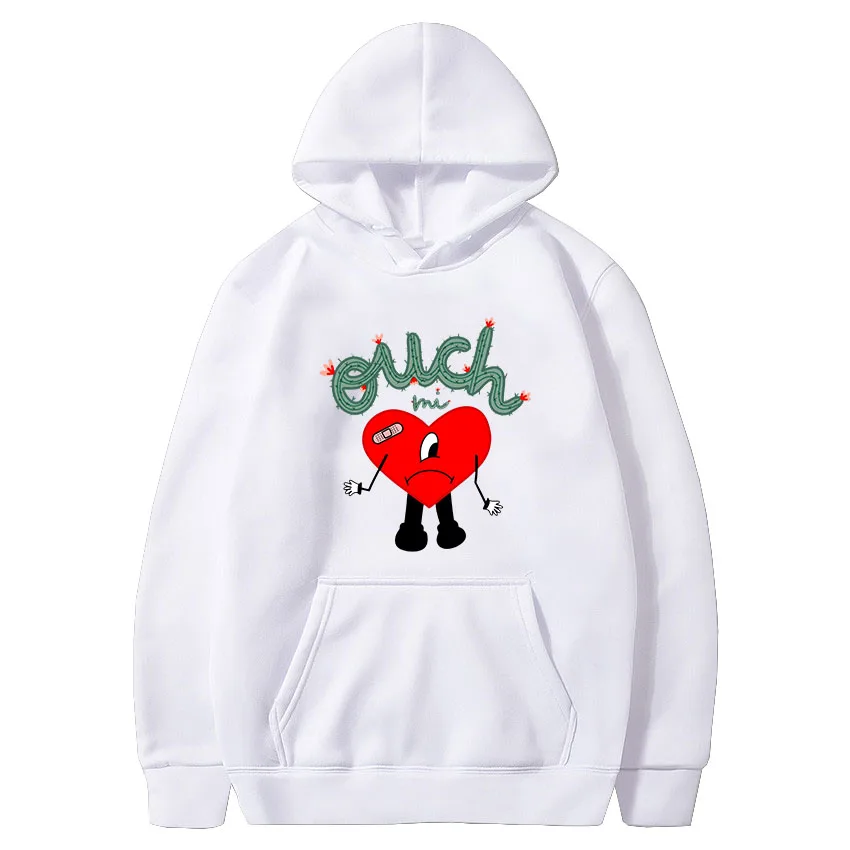 Bad bunny hoodie dos desenhos animados streetwear impressão harajuku coreano moletom solto un verano sin ti mulher anime unisex roupas