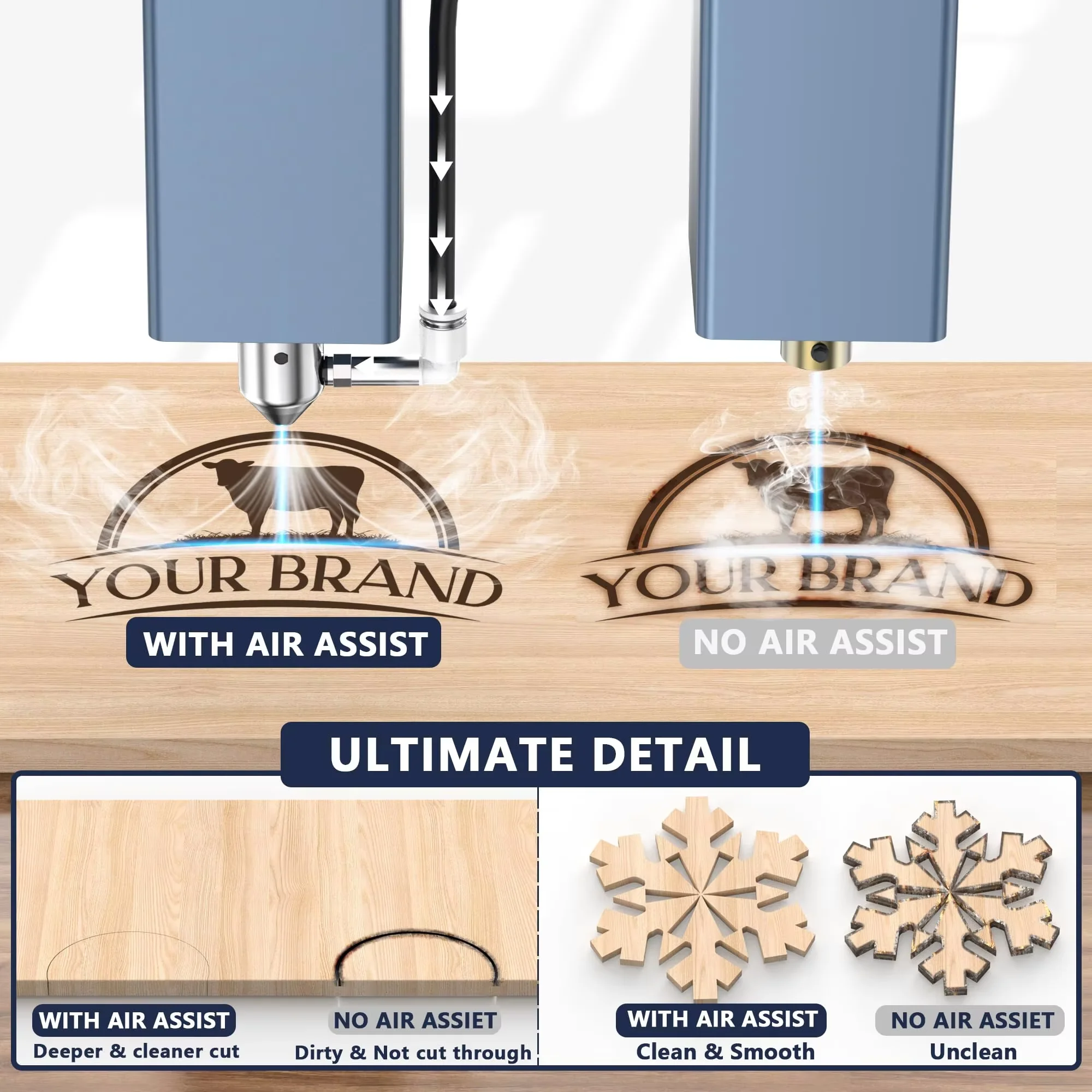 DOPPIA NUOVA Pompa di Aria Per Macchina Per Incidere Laser 10-30L/min Volume D'aria Regolabile Incisore Strumento Accessori Ugello Aria Doppio Motore