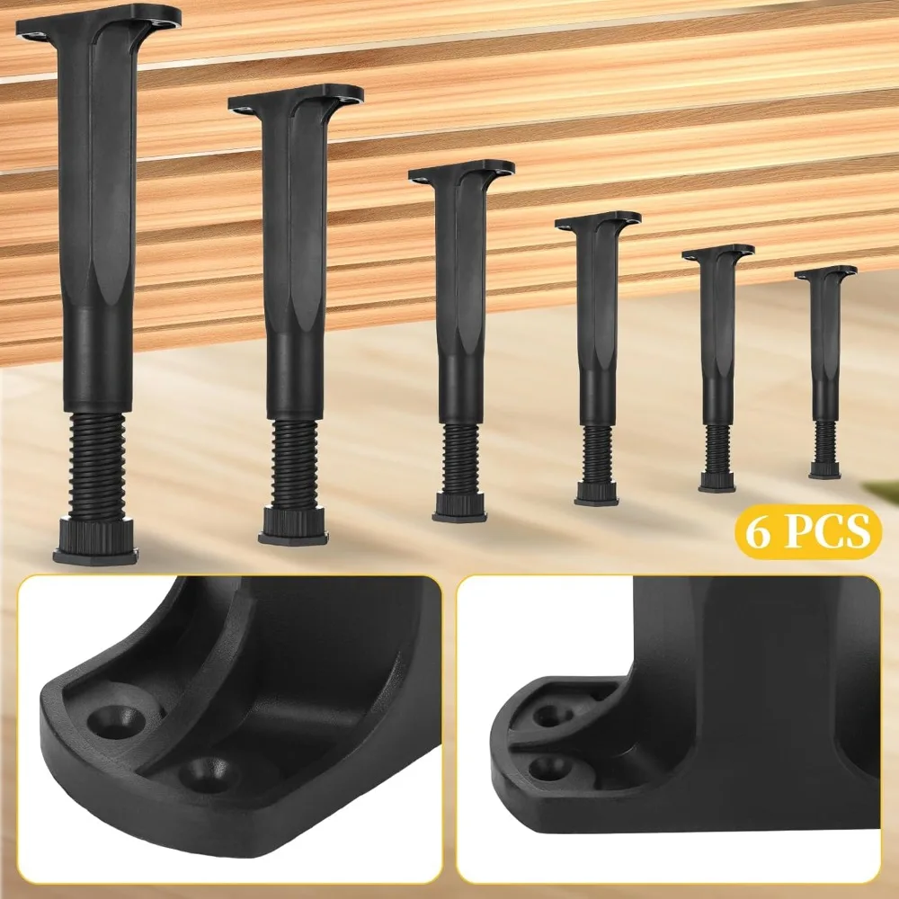 6 قطع من أرجل دعم السرير، أرجل دعم إطار السرير، رافعة السرير، استبدال أرجل السرير القابلة للتعديل، أقدام إطار السرير، ملحق مركزي لإطار السرير