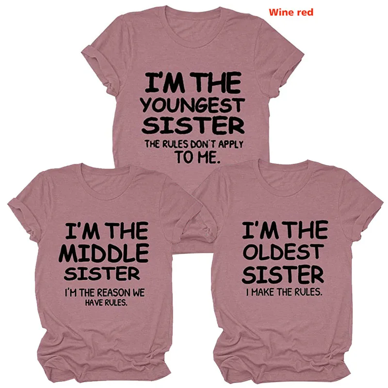 Funny I'm The Sister Saying T-Shirt Tee Women Funny Graphic Tee T-Shirts Gift for Sister Best Friends Clothes