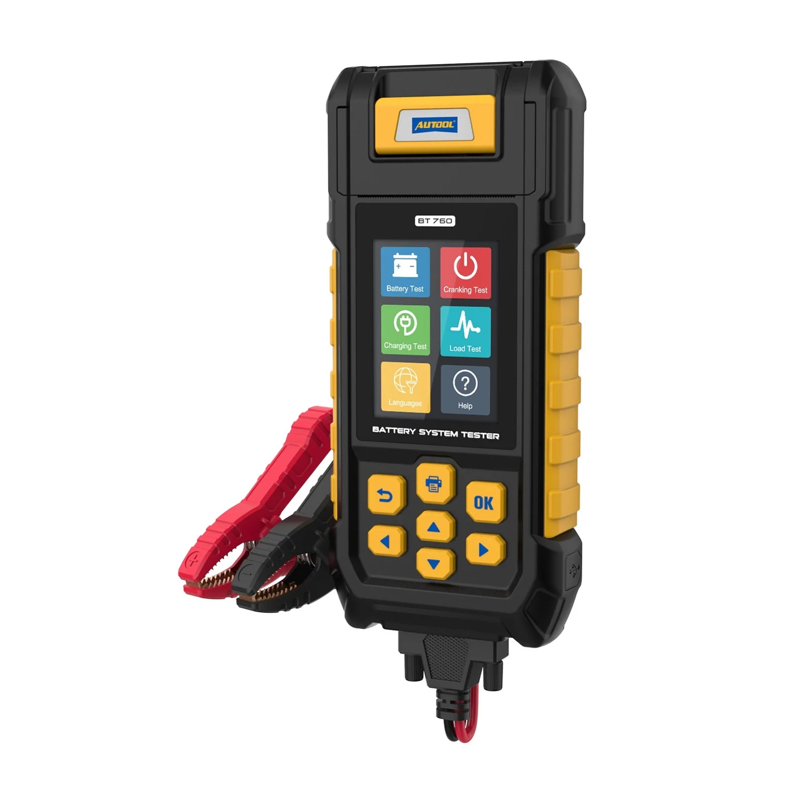 Autool BT760 New Arrival Autool 6-32v Car Battery Load Tester With Printer Multi Language Motorcycles Battery Tester