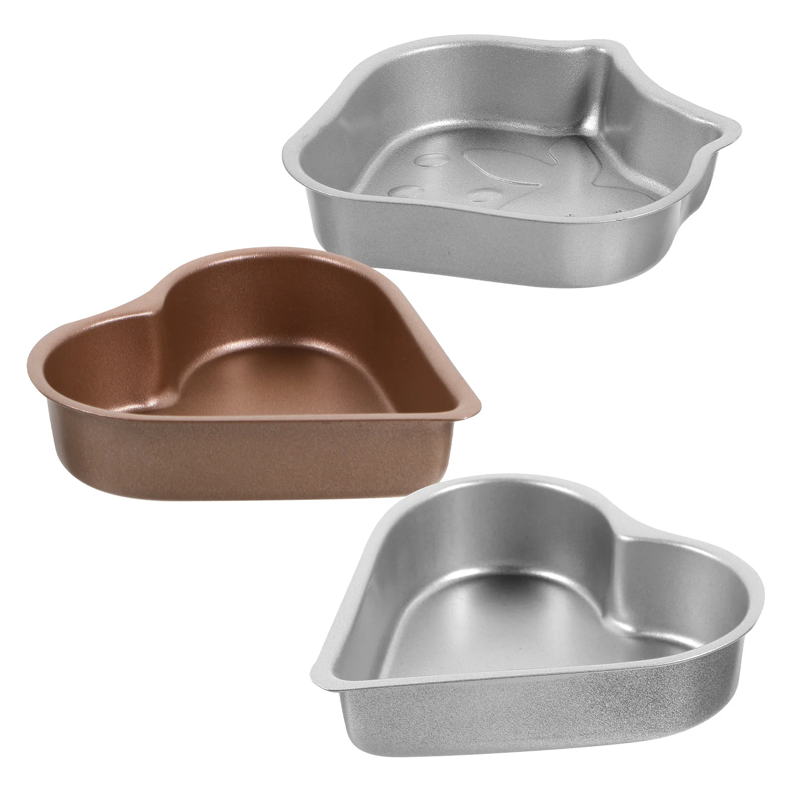 

3pcs Mini Cake Mold Baking Pan Non Stick Jelly Mold Heart Shape Strawberry Shape High Carbon Steel Pudding Making Molds