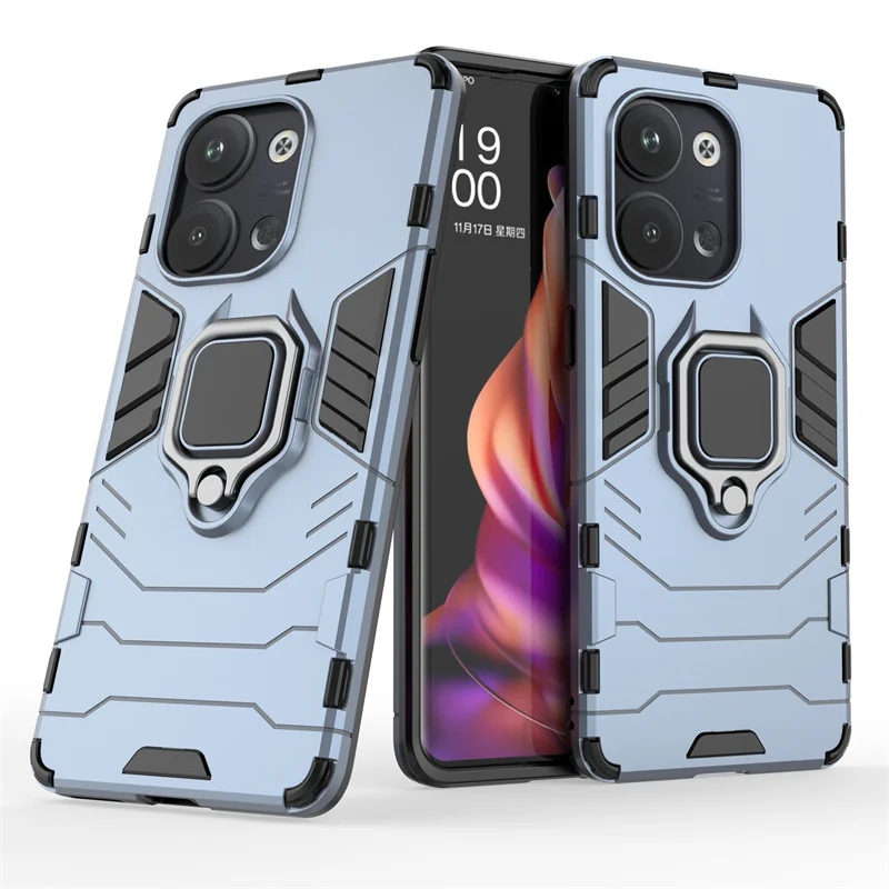 Phone Case For OPPO Reno 9 Cover For Reno 9 Capas Shockproof Bumper Ring Holder Magnetic Armor Case For Reno 9 Pro Plus Fundas