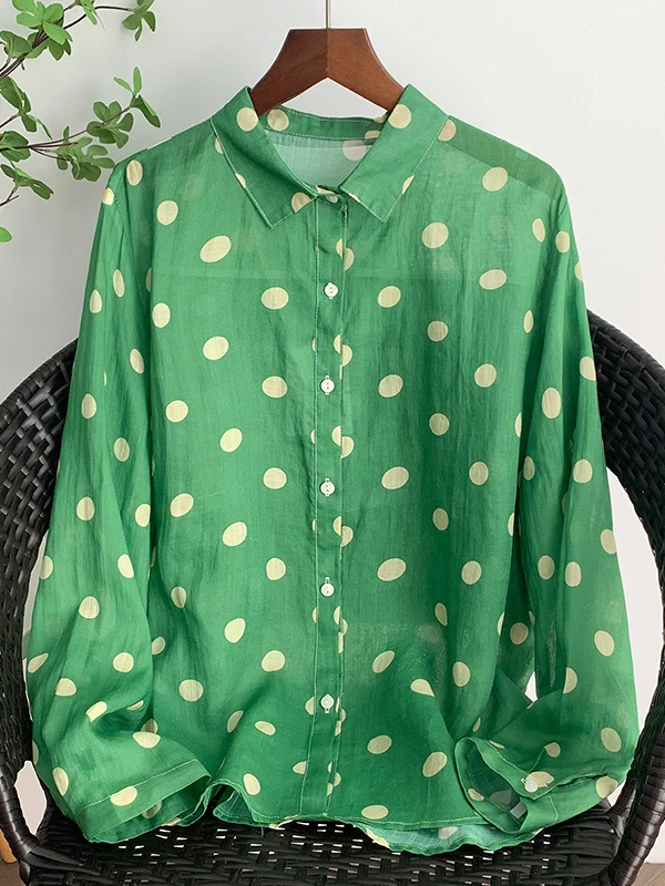 

Floral Print Loose Long Sleeve Cotton Shirt Women's Casual Versatile Top Breathable Comfortable French Style Spring New Arrivals