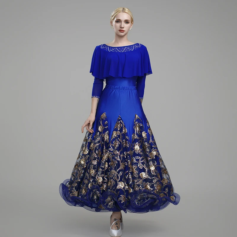 Falda de baile de salón moderna, falda de práctica de falda de actuación de Swing grande para baile de grupo