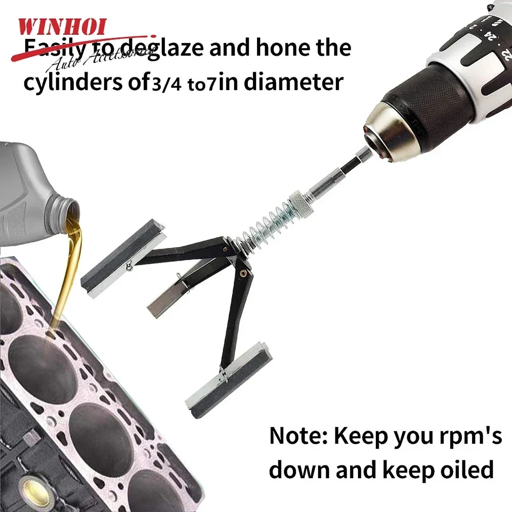 19-64/32-89/51-165mm Car Engine Cylinder Honing Tool Adjustable Brake Cylinder Burnisher Hone for Grinding Holes Friction