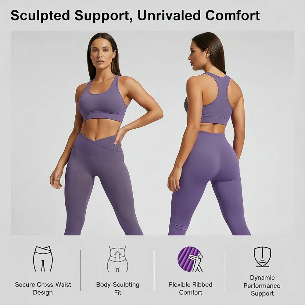 3 Piece Tracksuit Set - Jacket + Push Up Sports Bra + High Waist Leggings, Gym Workout Activewear Training, Yoga, Fitness Women