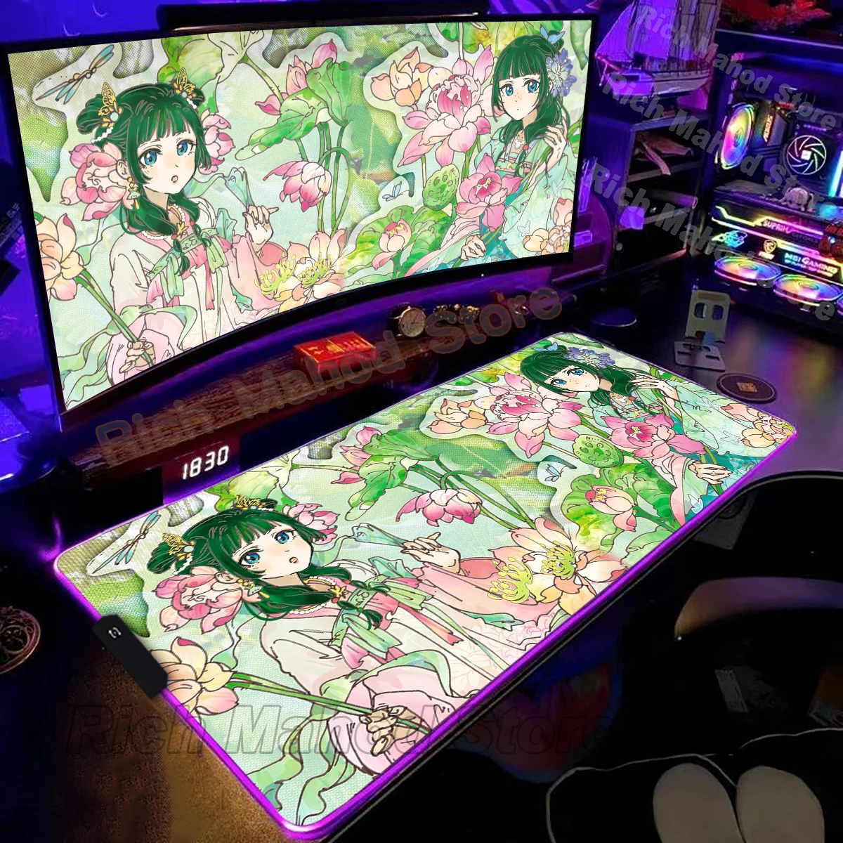 

The Apothecary Diaries Mouse Pad RGB Gaming Desk Mat Gamer Large LED Light XXL Maomao MousePads PC Computer Carpet accessories
