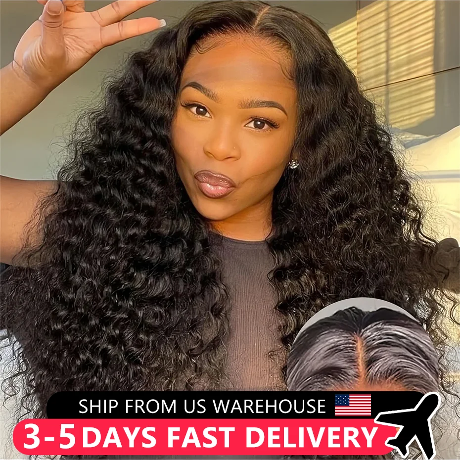 Ready To Wear Glueless Wigs Deep Wave Human Hair 5x5 Lace Closure Wig Pre Cut Curly Water Wave 13x4 HD Lace Frontal Wig 200%