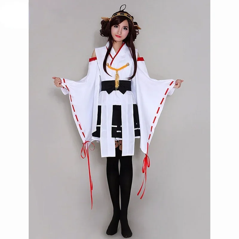 Colección Anime Kantai Top Shimakaze Plaid Cosplay disfraz vestido tipo kimono