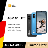 AGM Note N1 Lite Smartphone, 6.52 Inch, 90Hz IPS Display, 4GB RAM + 128GB Storage, 50MP AI Camera, 4900mAh Battery, Android 13