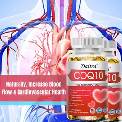 Vegan CoQ10 500mg - Normal Energy Production, Heart, Cardiovascular Health, Circulation, Non-GMO, Gluten-Free Dietary Supplement