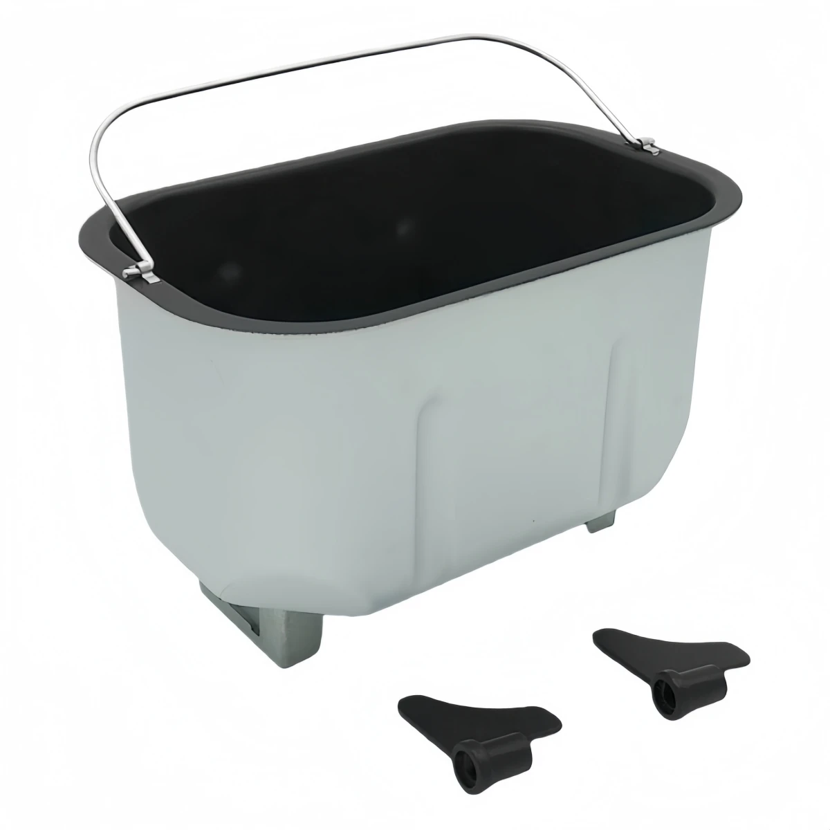 

Bread Machine Bucket NonStick Bread Pan Replacement Part with 2 Kneading Paddles Aluminum Alloy Suitable for Bread Maker Use