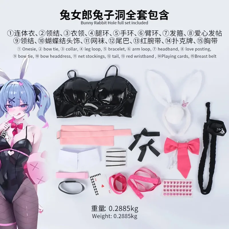 متوفر S-XL Mikuu تأثيري أرنب هول زي مثير Mikuu الأرنب بذلة ملابس حفلات الهالوين للنساء