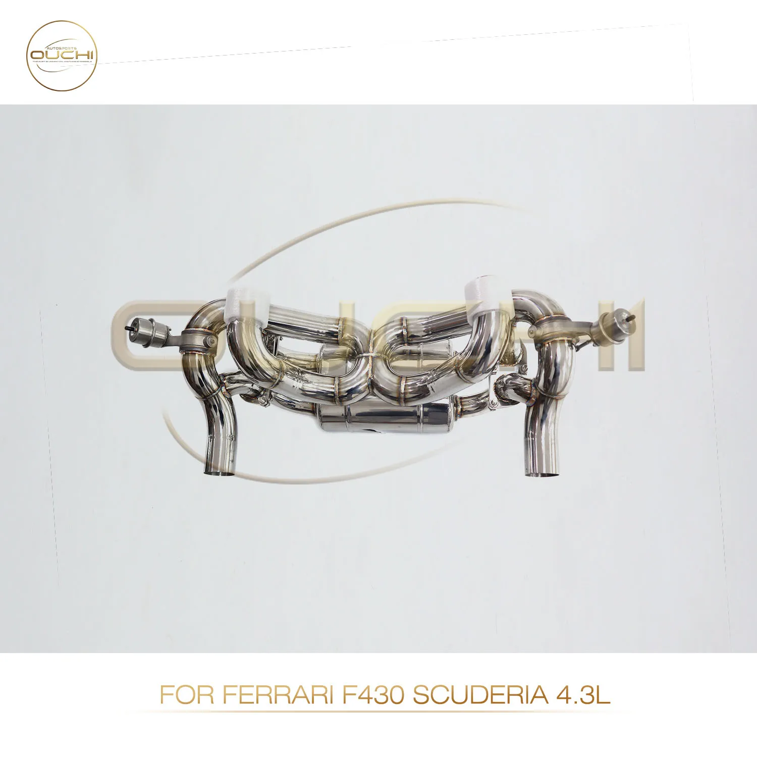 OUCHI مبيعات المصنع مباشرة Catback لفيراري F430 سكوديريا 4.3L صمامات هوائية العادم SS304 كاتم صوت النازل تصميم X-pipe #2