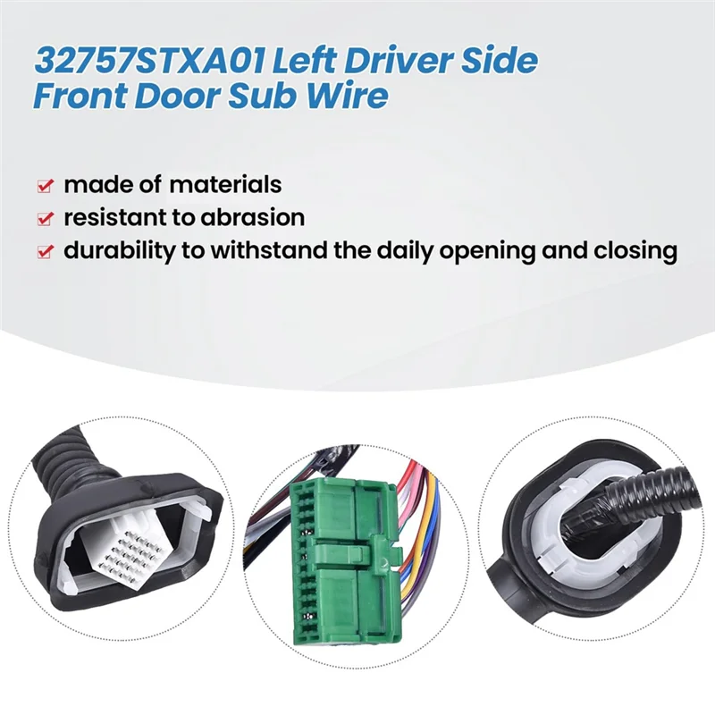 

Front Door Sub Wire For Honda Acura 3.7 MDX 2010 2011 2012 2013 Replaces 32757-STX-A01 32757STXA01