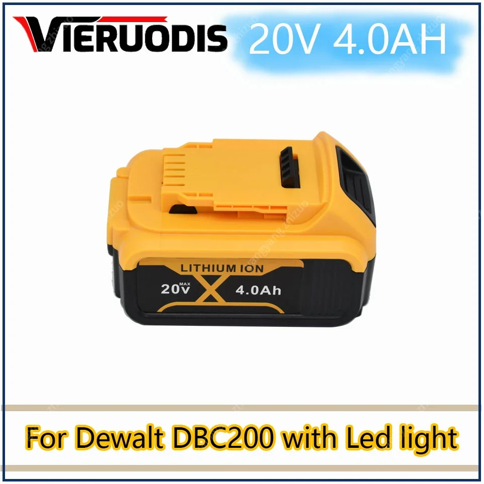 

20V 4000mAh For Dewalt DCB200 Replacement Battery Compatible with For Dewalt 20V Tools DCB120 DCB182 DCB200 DCB609 Battery