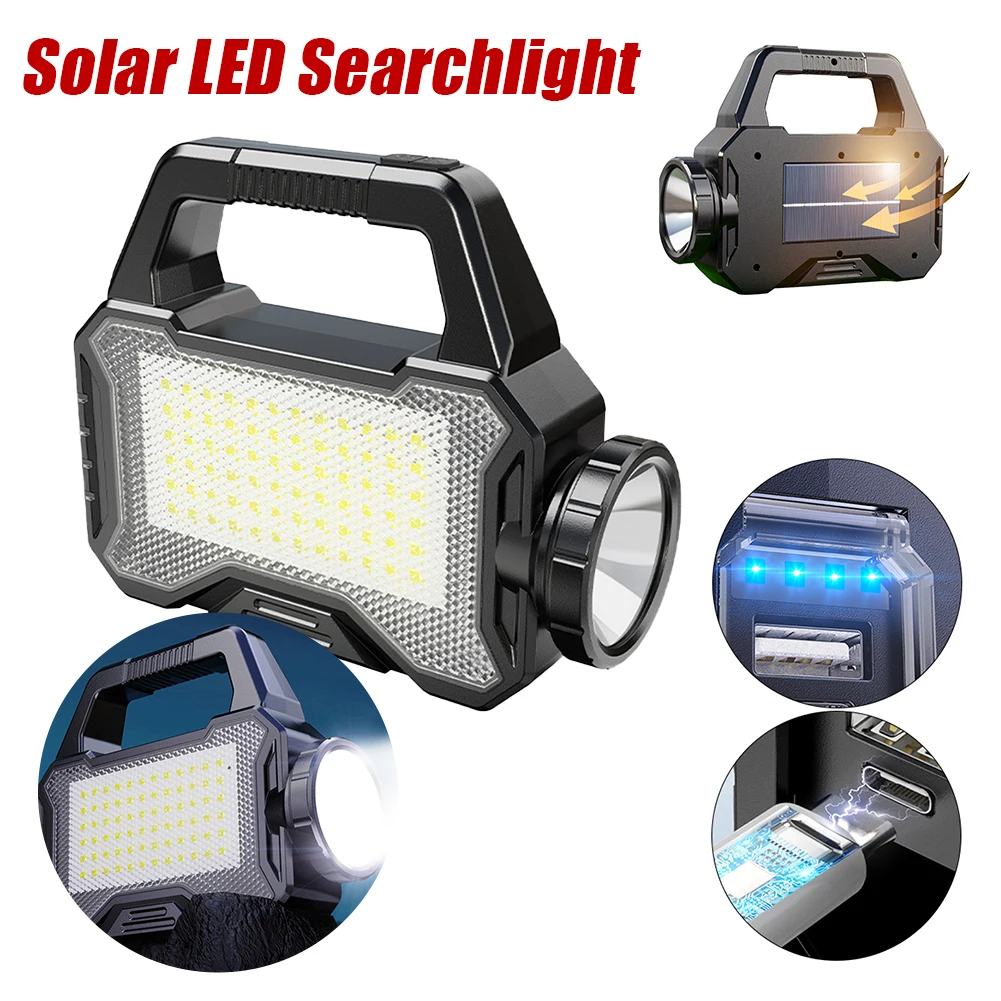 

Портативный водонепроницаемый фонарь на солнечной батарее для кемпинга, уличный аварийный светильник с большим радиусом действия, сверхъяркий COB-свет для экстренных ситуаций на открытом воздухе
