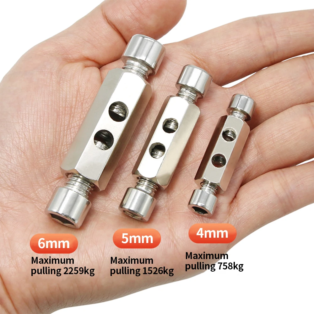 1PCS For 4/5/6mm Heavy Duty Clamps Adjustable Suspension Fixing Clip With Wrench Steel Wire Rope Cables Lock Metal Fasteners