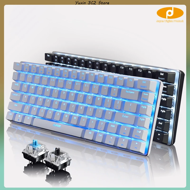 Ajazz Ak33 Gaming Keyboard 82 Keys Wired Pluggable Line Mechanical Keyboard Red/Blue/Black Switch Gamer Pc Rgb Backlit Keyboard