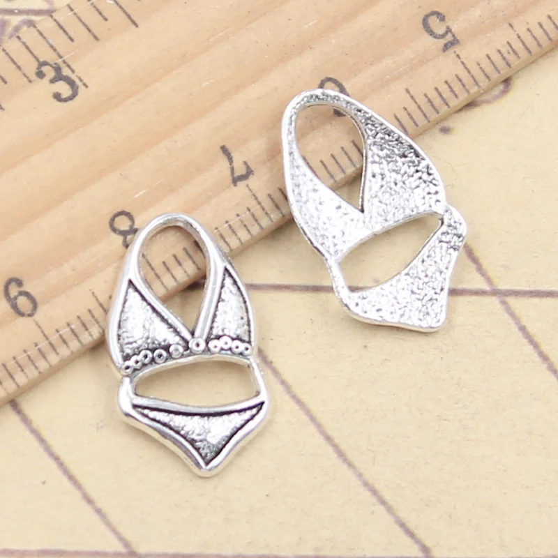 20pcs Charms Swimsuit Bikini 21x12mm Tibetan Silver Color Pendants Antique Jewelry Making DIY Handmade Craft