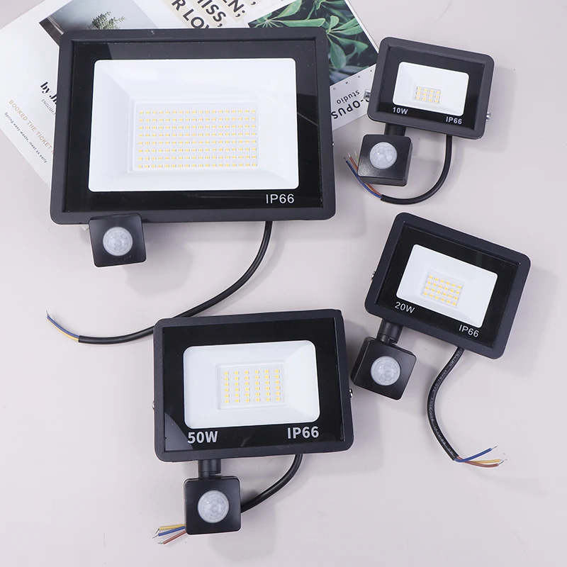 ไฟ LED น้ําท่วม IP66 กันน้ํา AC220V 10W 20W 50W 100W Spotlight Garden Street Gate Wall Floodlights กลางแจ้ง