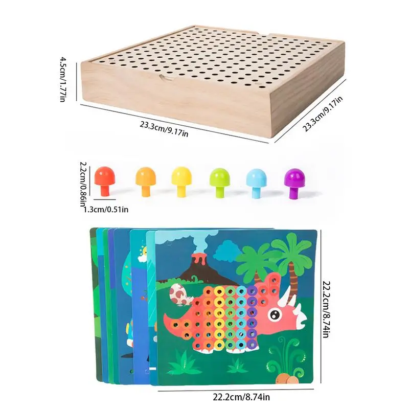 Chiodi a fungo Pannello forato Mattoni da costruzione Pannello forato in legno naturale Puzzle Puzzle Mosaico Pannello forato Divertimento e divertente per