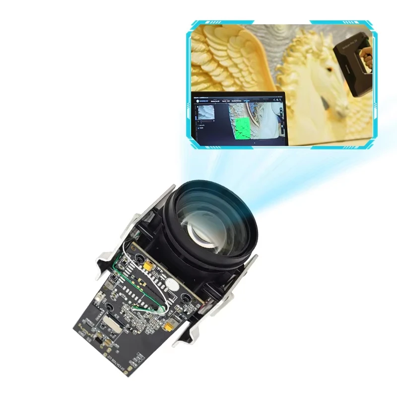 High Resolution 12MP IMX415 30fps Pipe Inspection 10X Digital Zoom Block USB Camera Module