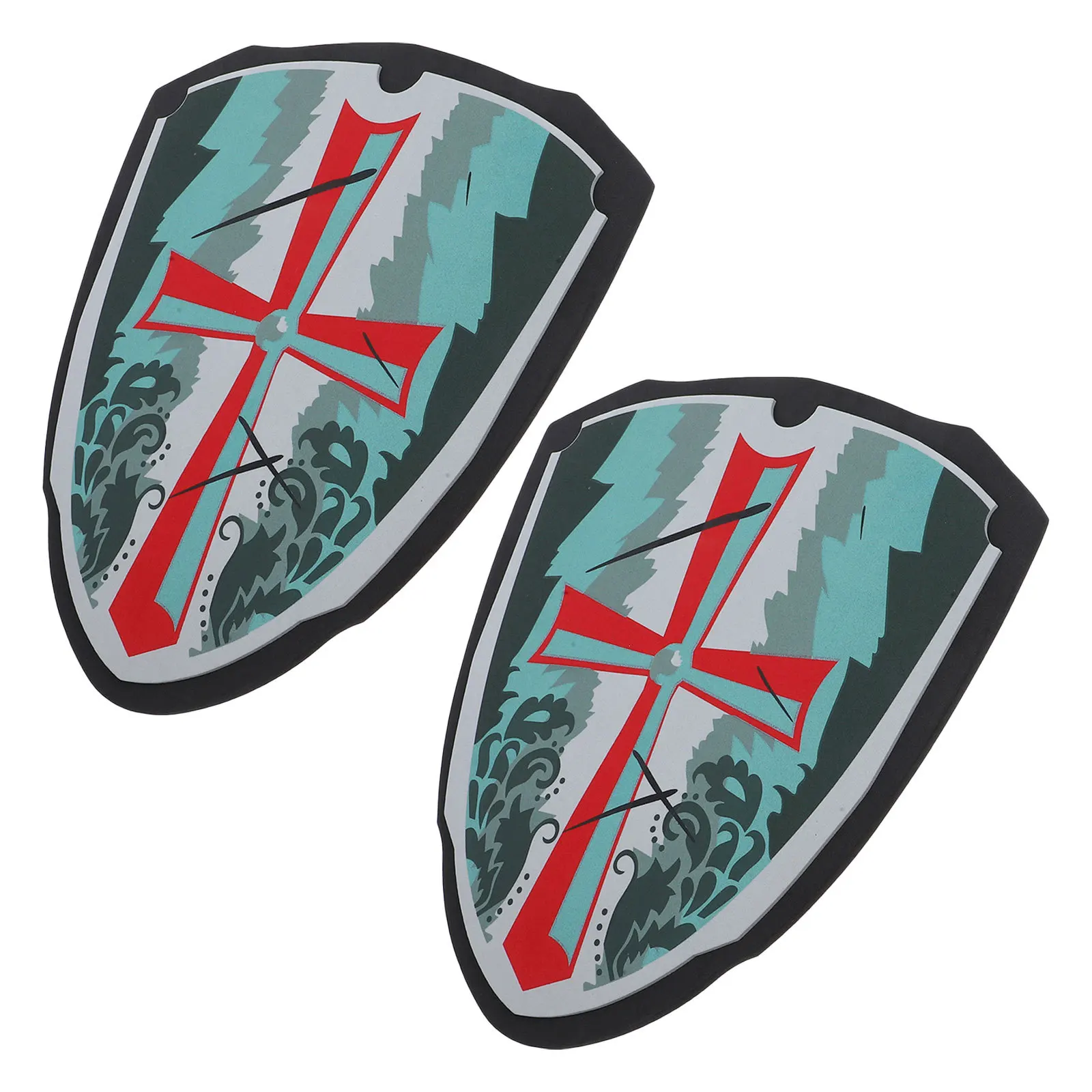

2pcs Lightweight Eva Knight Costume Prop Durable Pretend Play Shield For Halloween Viking Role Play - Medieval Cosplay