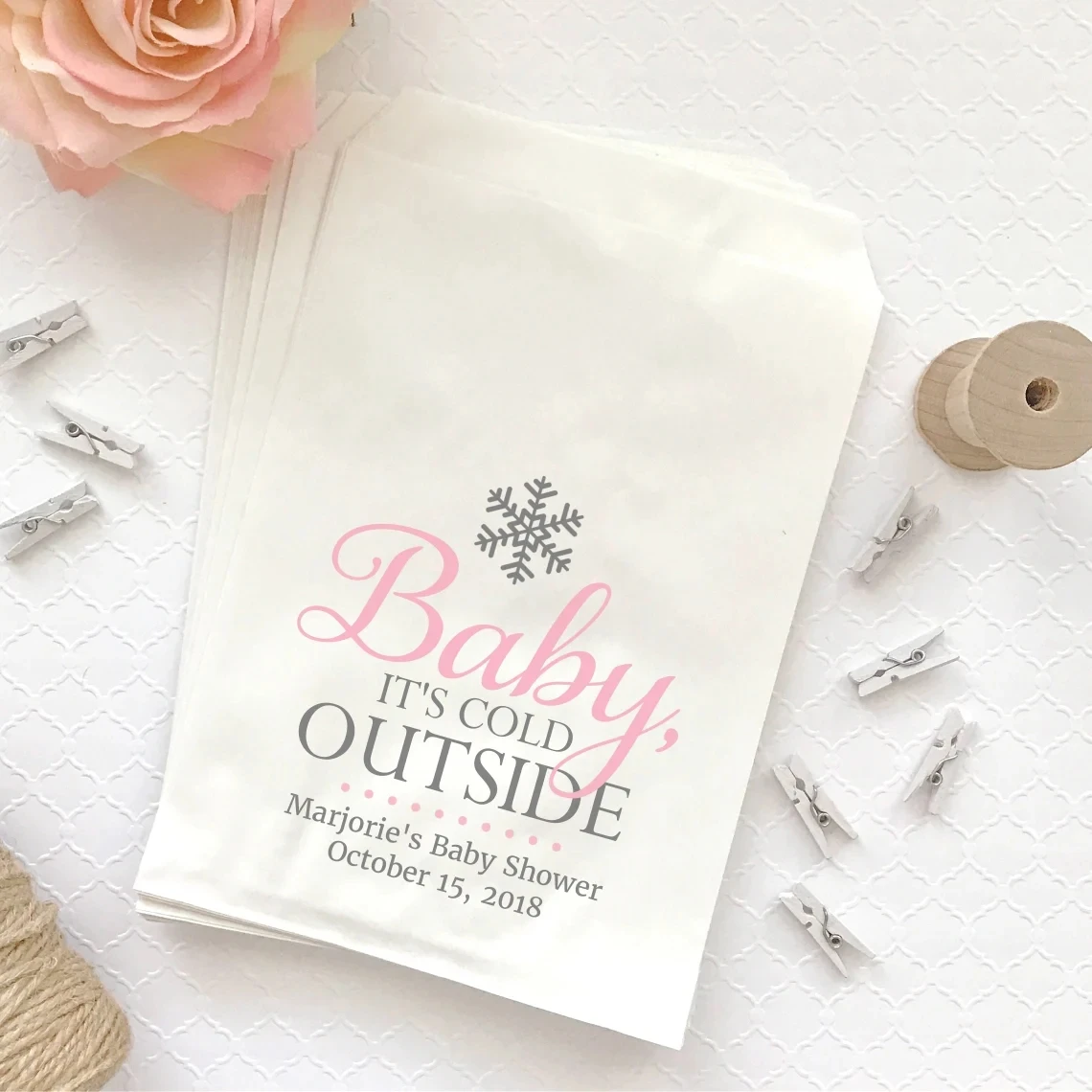 

Baby its cold outside bag - Baby its cold outside baby shower bags - Hot chocolate bar bags