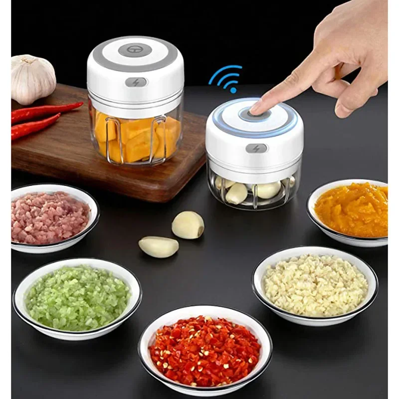 Electric Garlic Grinder USB Charger Masher Chopper Meat Grinder - Fresh Pepper Ginger Shredder