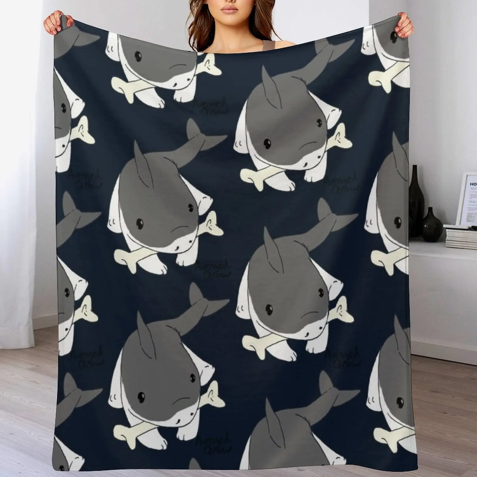 

Jeff the Landshark! Throw Blanket Luxurious Soft Fuzzy Blanket for Sofa Bed