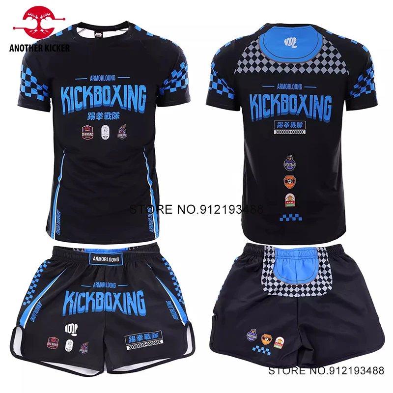 

MMA Kickbo And T Shirt Set Muay Thai Bo Shorts Rashguard Jujitsu Fiess Gym Combat Sanda Martial Arts Clothing