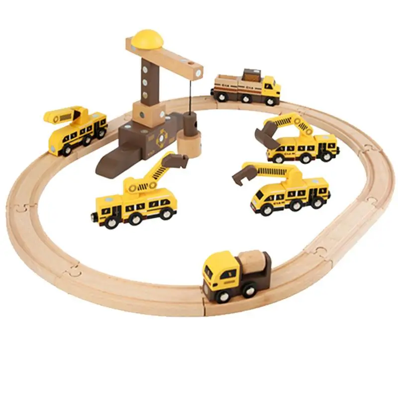 Toddler Car Track Fine Motor Toys Educational Magnetic Race Track Toy For Puzzle Enlightenment DIY Rail Track Parent-Child Toys