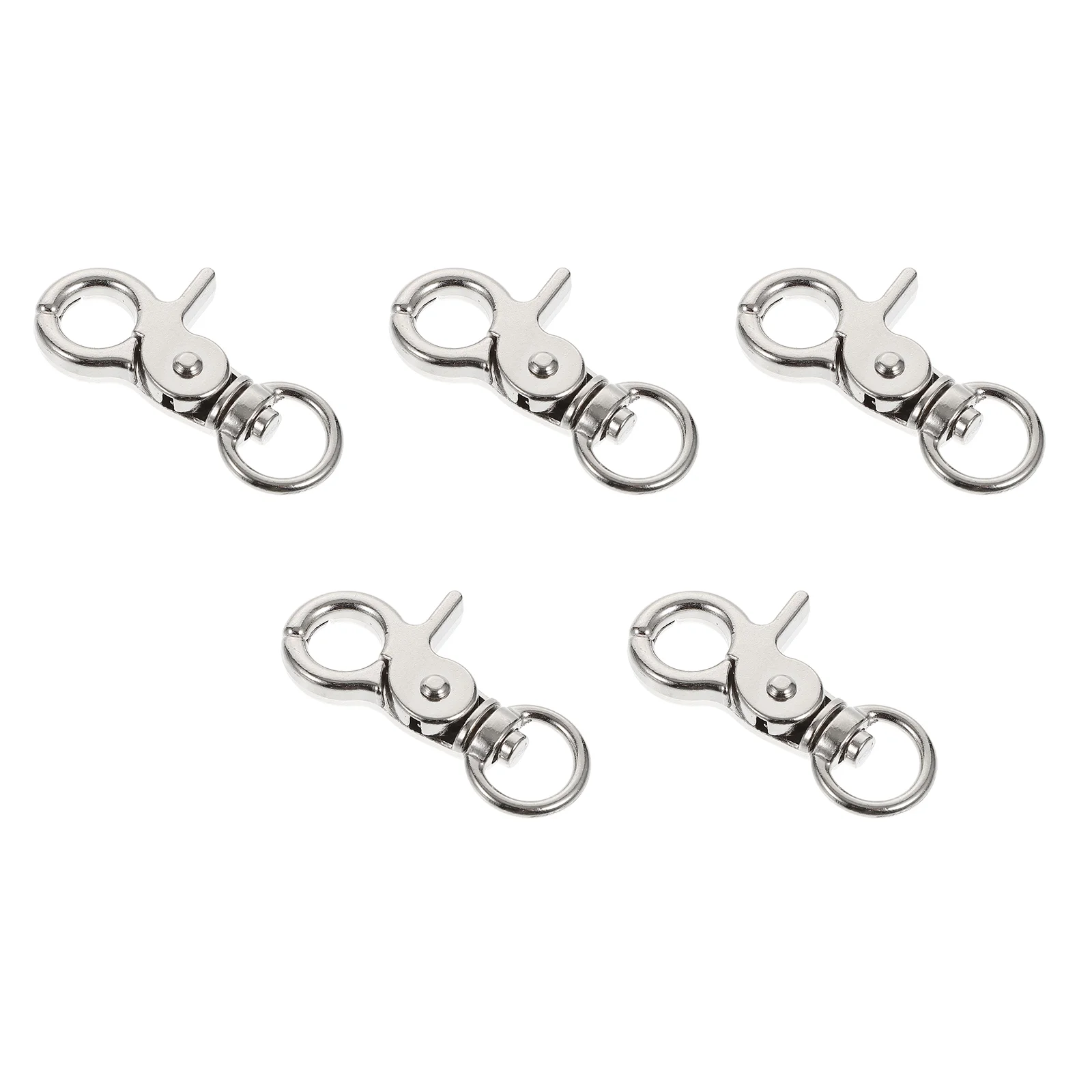 

5 Pcs Birdcage Lock Buckle Key Chain Hook Fob Locks Metal Clips Heavy Parrot Safety Snap Hooks Durable Lobster Clasps